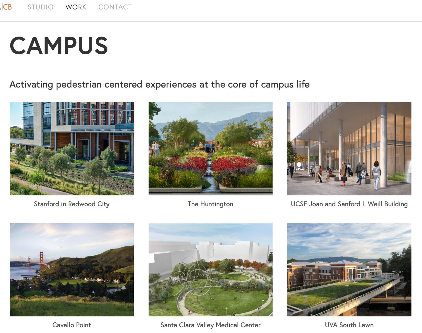 OCB Landscape Architecture firm, portfolio projects on website