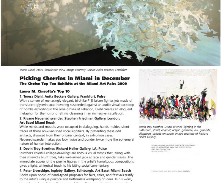 Coverage of Art Basel Miami 2009 in d'Art Magazine, Jan 2010